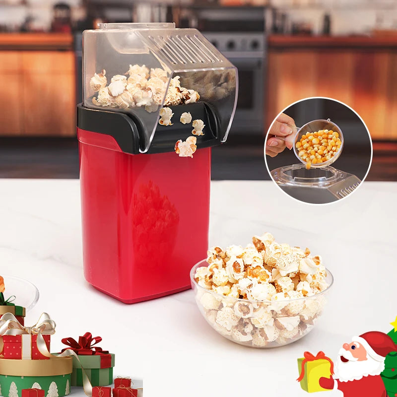 Automatic Kitchen Portable Fast Popcorn Maker 1200W Electric Hot Air Mini Popcorn Popper Maker Machine with Top Cover