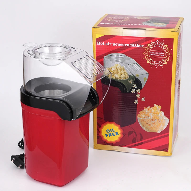 Automatic Kitchen Portable Fast Popcorn Maker 1200W Electric Hot Air Mini Popcorn Popper Maker Machine with Top Cover