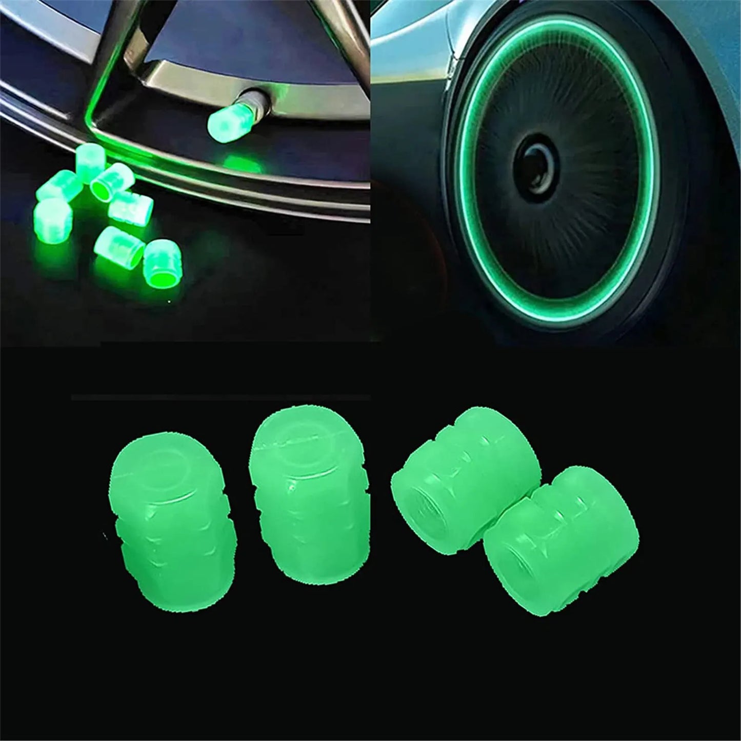 Luminous Valve Helmet Fluorescent Green Blue Night Glowing Car Motorcycle Bicycle Wheel Styling Tyre Hub Luminous Decorate
