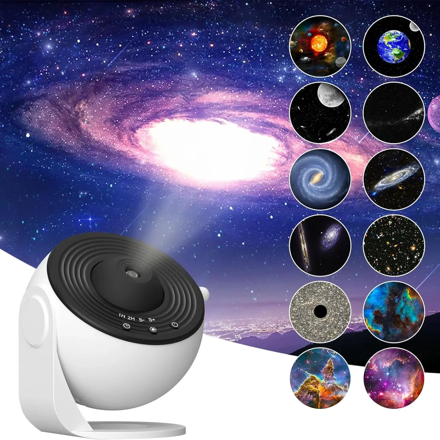 12 in 1 Planetarium Galaxy Star Projector Rotating Nebula Projector Lamp Timed Starry Night Light for Kids Bedroom Decor