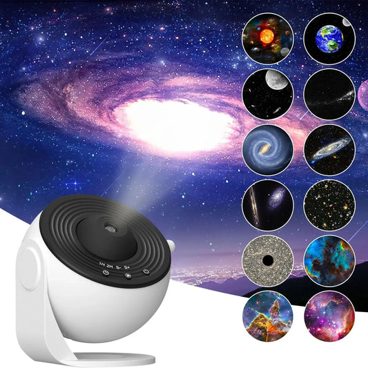12 in 1 Planetarium Galaxy Star Projector Rotating Nebula Projector Lamp Timed Starry Night Light for Kids Bedroom Decor