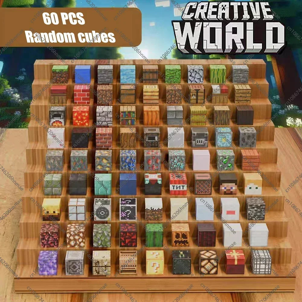 Magnetic Building Blocks Mine World Magnet Cube for Boys Girls Kids Ages 3+ DIY Stacking Construction Set Educate Sensory Toys